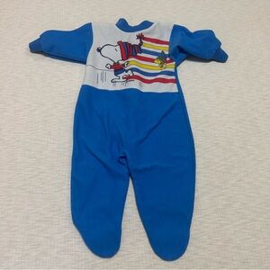 Vintage‎ Sears Schulz Snoopy Woodstock Pajamas Footed PJs Newborn Jumpsuit NWOT